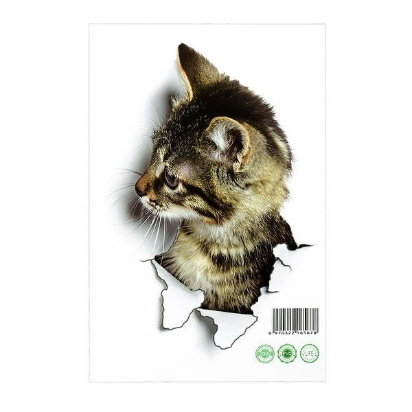 9.8 by 6.5 Inch Artificial 3D Cat Wall Stickers Art Decals Self-sticky DIY