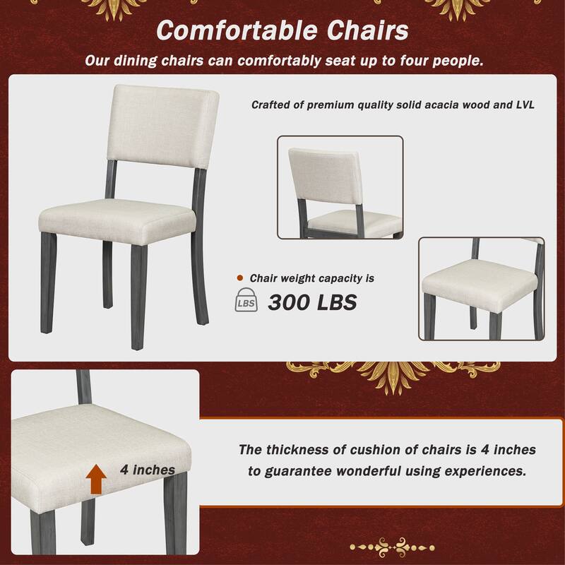 5-Piece Retro Round Dining Table Set