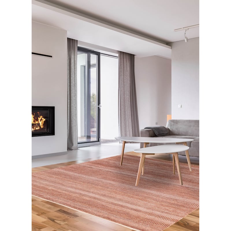 ECARPETGALLERY Hand-knotted Finest Silk Shadow Dark Copper Silk, Wool Rug - 8'0 x 10'3