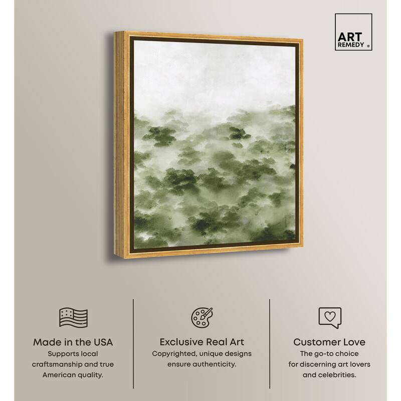 Art Remedy Foggy Rainforest Framed Watercolor Boho Abstracts