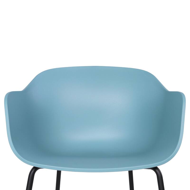 Furnish Theory Curve-K ML Indoor/Outdoor Dining Armchairs Arm Chairs w Polypropylene Shell & Powder-Coated Steel Legs (Set of 2)