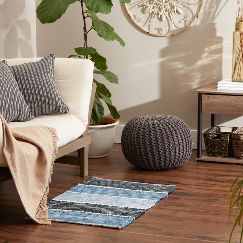 Hand-Loomed Paper Chindi Rug