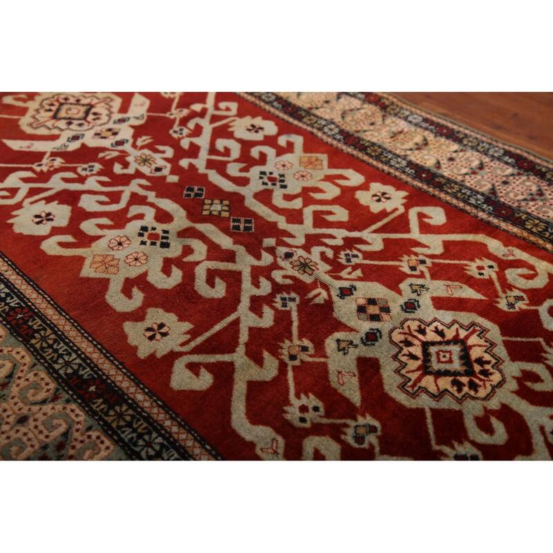 Vegetable Dye Antique Shirvan Oriental Accent Rug Handmade Wool Carpet - 3'2" x 5'5"