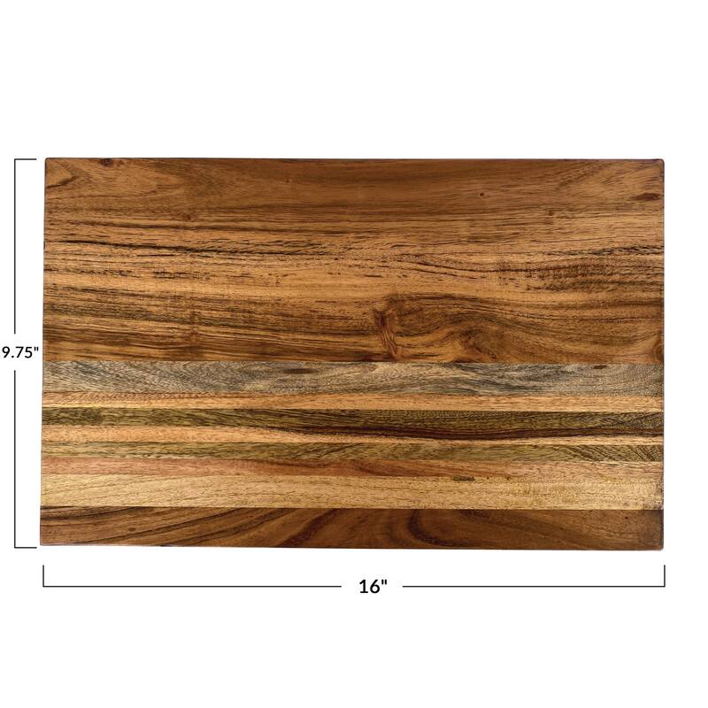 Acacia and Mango Wood Cheese and Cutting Board - 16.0"L x 9.8"W x 1.0"H