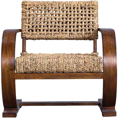 Uttermost Rehema 30" Wide Wood Framed Dual Arm Accent Chair