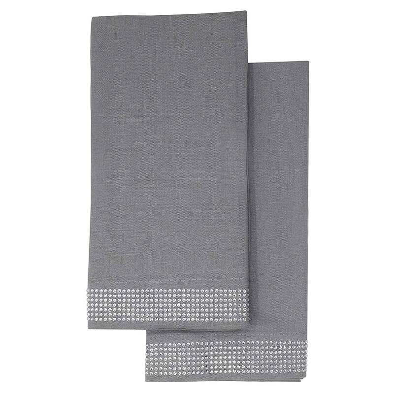 Sparkles Home Rhinestone Napkin (Set of 2) - N/A - Grey