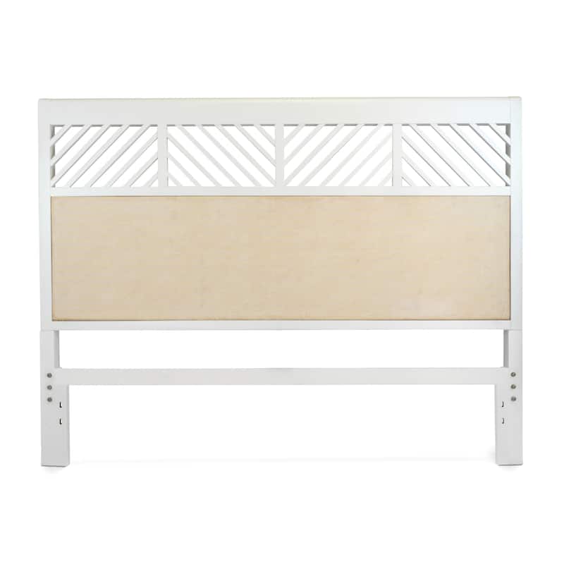 Miramar Woven Headboard Sand and Stark White Finish