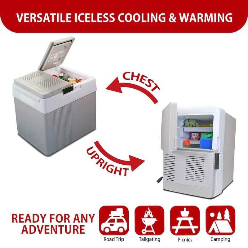 Koolatron Thermoelectric Iceless 12V Cooler/Warmer 33 qt (31 L), Gray