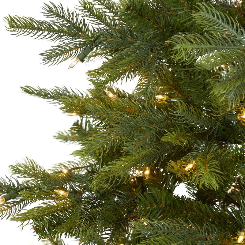 7ft. Spruce Artificial Christmas Tree with 931 Branches - Classic Full-Bodied Seasonal Holiday X-Mas Display