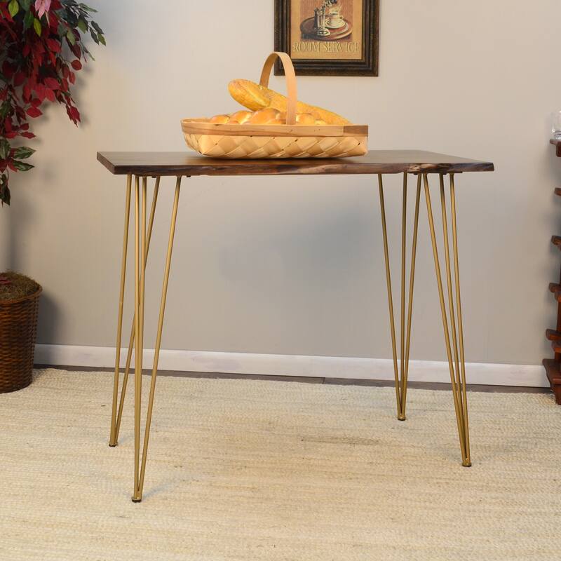 Carolina Living Seti Live Edge Bar Table - Elm, Gold