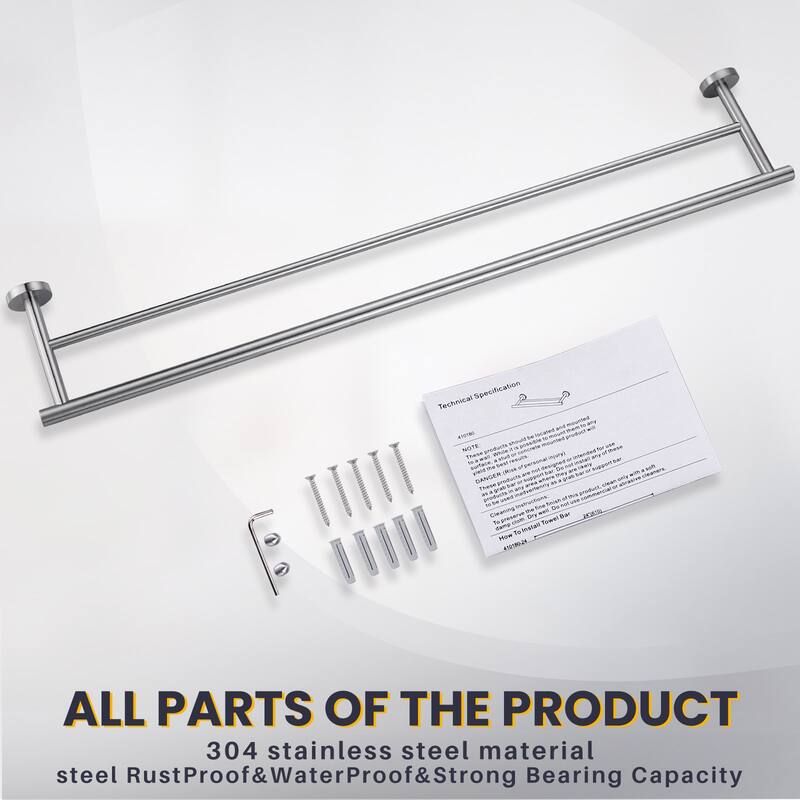 WOWOW Wall Mounted Stainless Steel Double Towel Bar