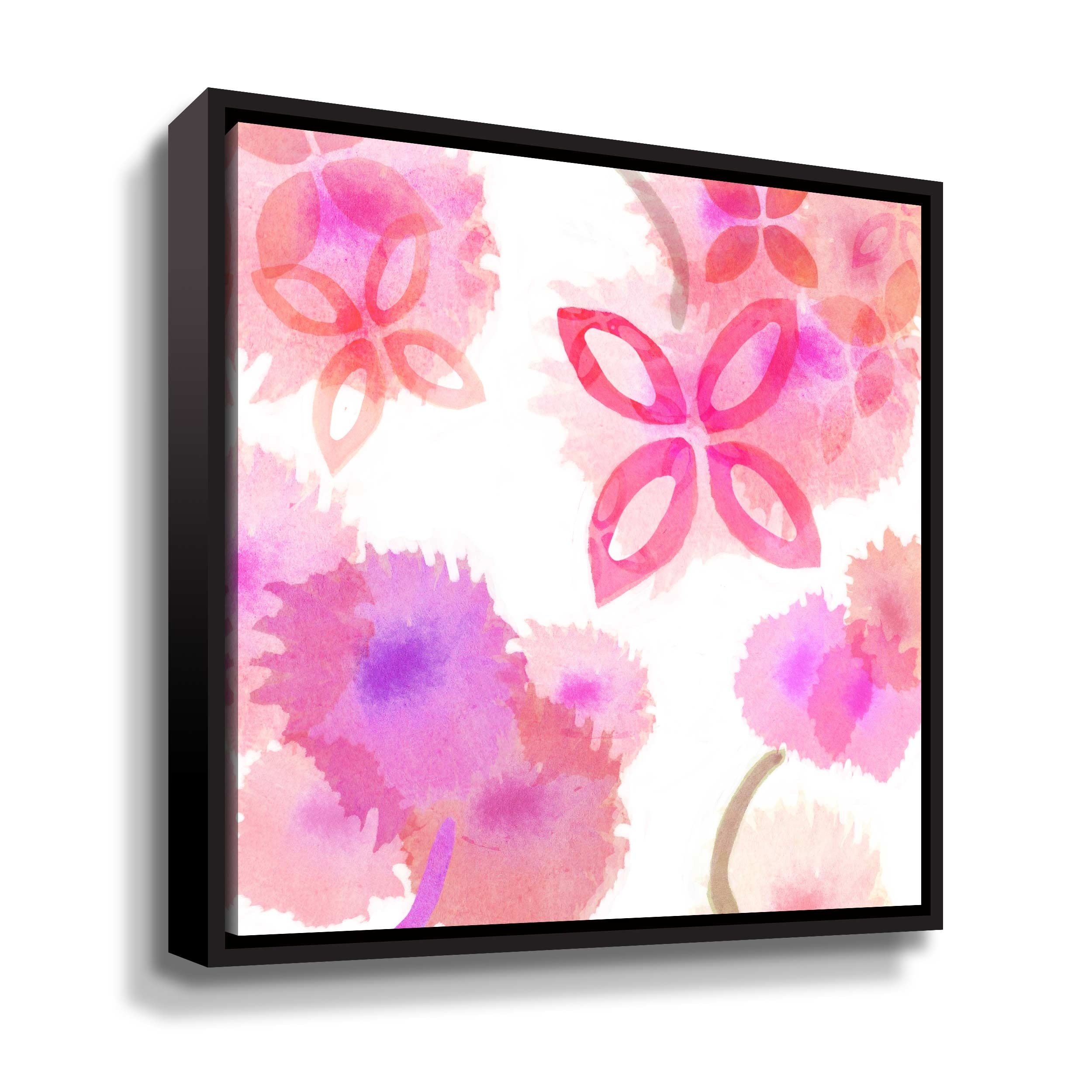 Pink Poppies by Flora Kouta Gallery Wrapped Floater-framed Canvas