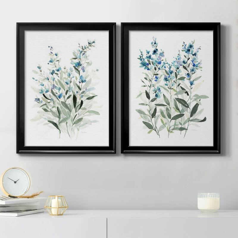 Delicate Blue Botanical I Premium Framed Print - Ready to Hang - Multi-Color
