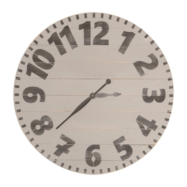 BrandtWorks Oversized Gray Industrial Style Wall Clock 24'' x 24''
