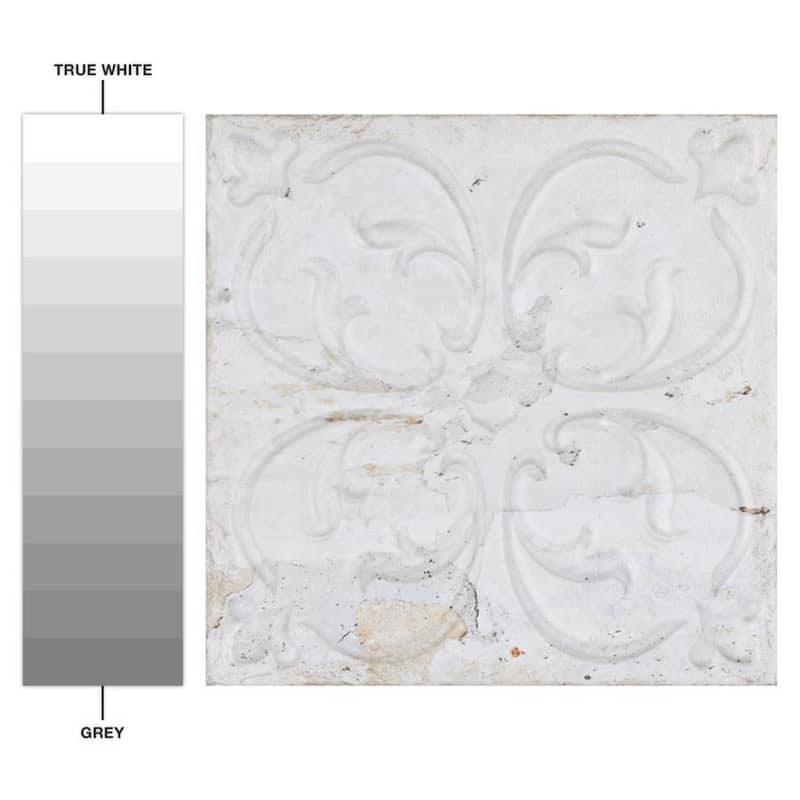 Merola Tile Aevum Ornato White 7-7/8" x 7-7/8" Ceramic Wall Tile