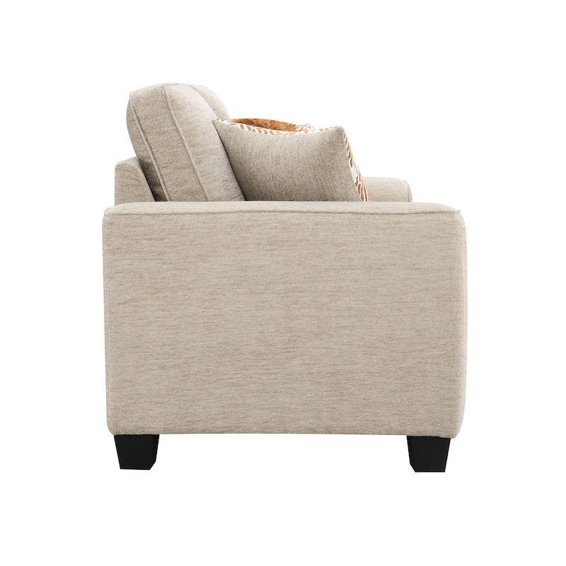 Furniture of America Maevy Chenille Loveseat with Accent Pillows