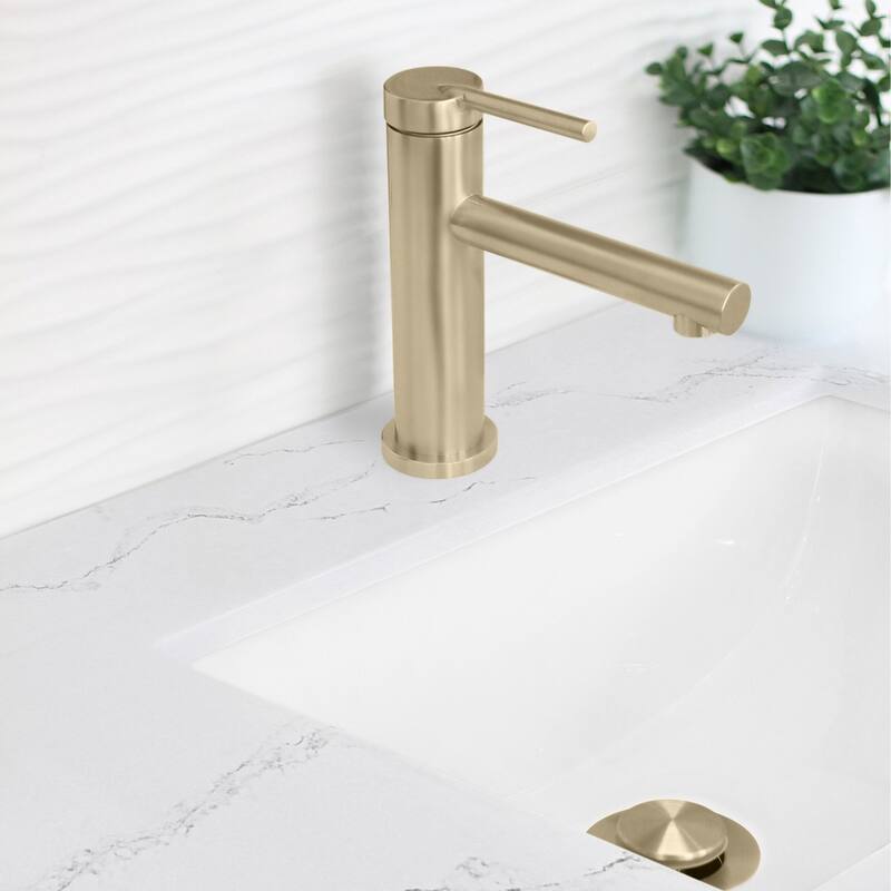 STYLISH Single Handle Modern Bathroom Basin Sink Faucet in Stainless Steel - Faucet Height: 6 3/8" Spout Height: 3 7/8"