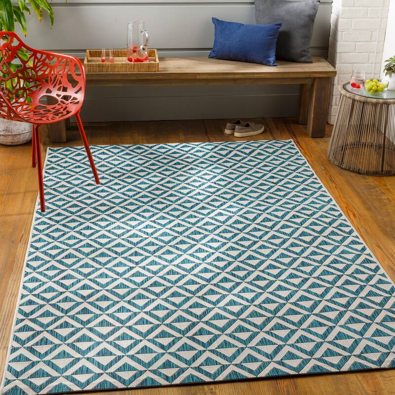 Livabliss Keller Indoor/ Outdoor Diamond Stripe Area Rug