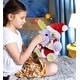 preview thumbnail 6 of 4, DolliBu Santa Sitting Purple Moose with Scarf Stuffed Animal Plush Toy - 12 inches