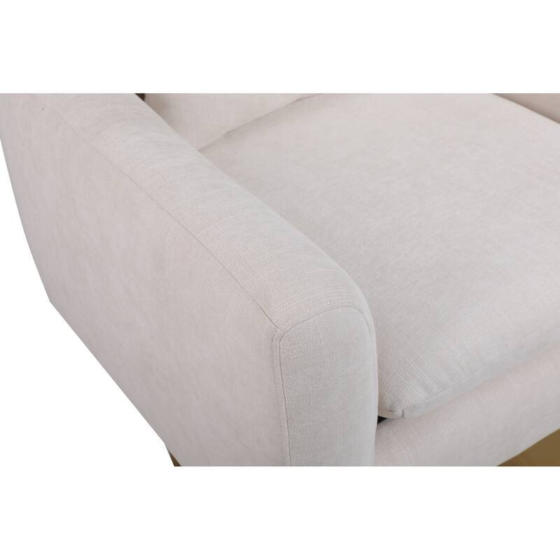 Swivel Accent Chair with Pillow Wide Upholstered & Gold Base, Modern Barrel Chair, 360-degree Swivel Sofa Chair for Living Room