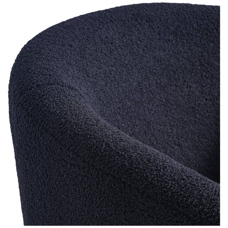 Bayville Sherpa Polyester Upholstered Barrel Chair - Faux Shearling