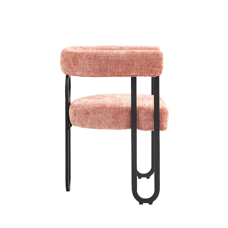 Chenille/Leather Upholstered Contemporary Designed Side Dining Chairs（set of 2）