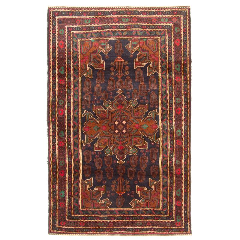 ECARPETGALLERY Hand-knotted Teimani Black Wool Rug - 3'7 x 5'10