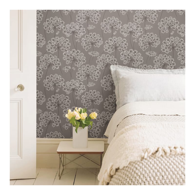 NuWallpaper Angelica Grey Peel & Stick Wallpaper - 216in x 20.5in x 0.025in