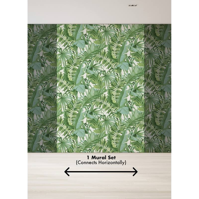 REMIX Walls by Katie Hunt Tropical Palm Leaf Green Wall Mural