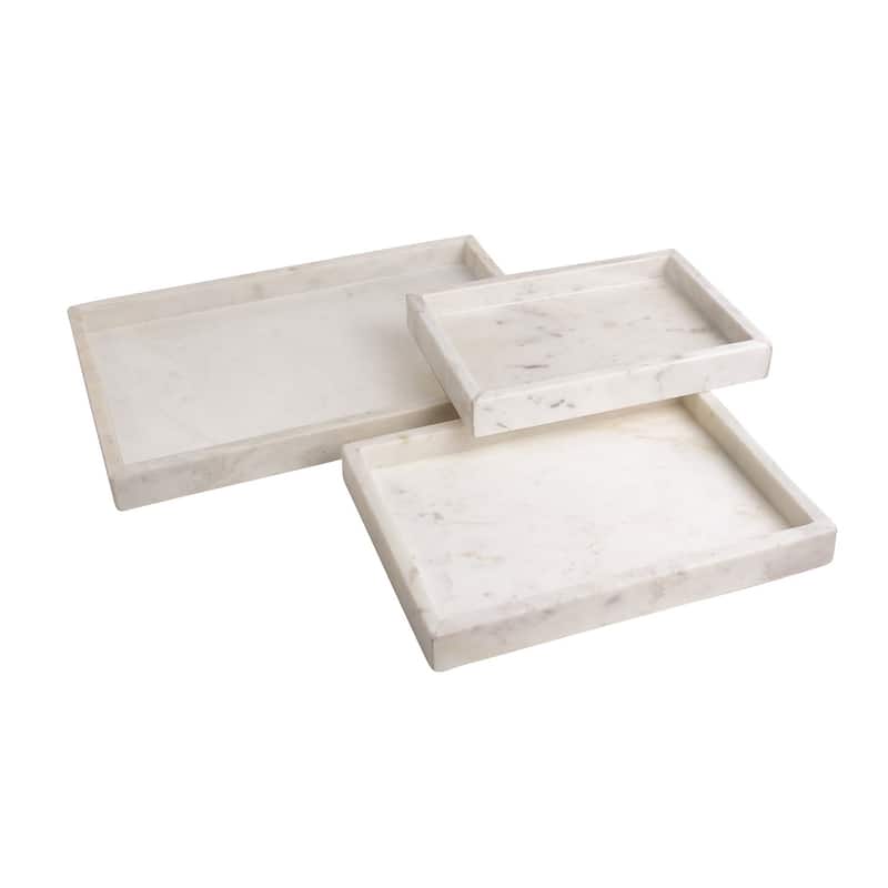 Marble Tank Tray 12x8" Opal White