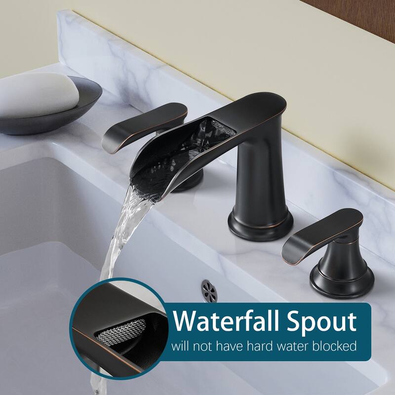 Topcraft Two Handle Waterfall Bathroom Faucet with Pop-Up Drainer