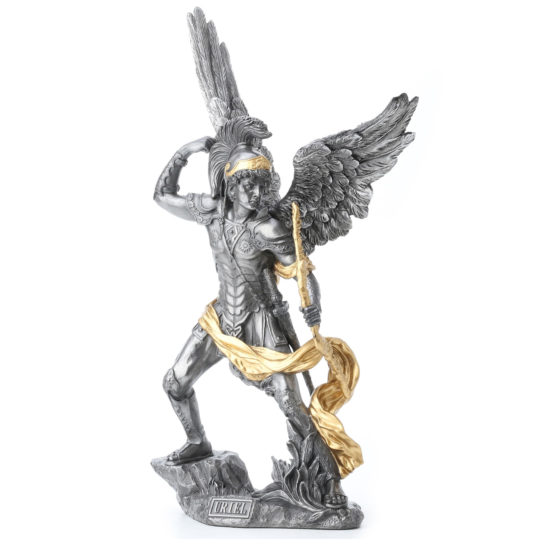 13.39 Religious Statue Gold Poly Resin