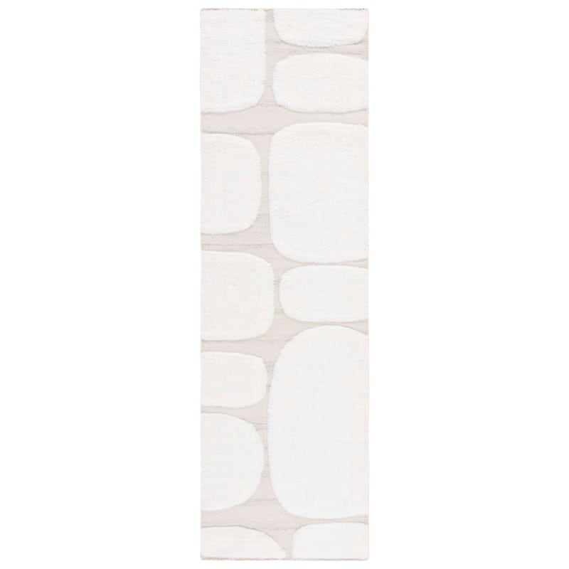 SAFAVIEH Handmade Manhattan Bernice Modern Wool Rug - 2'3" x 8' Runner - Ivory/Beige