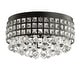 preview thumbnail 8 of 10, Evelyn 14.5" 3-Light Crystal Drops/Metal LED Flush Mount, Black by JONATHAN Y