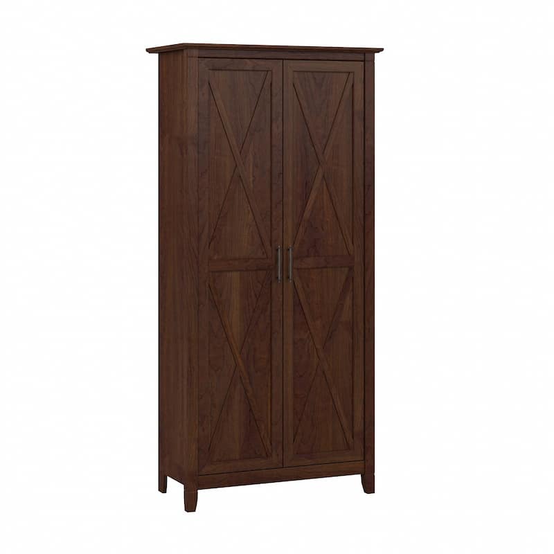 Key West Tall Bathroom Cabinet with Doors & Shelves by Bush Furniture