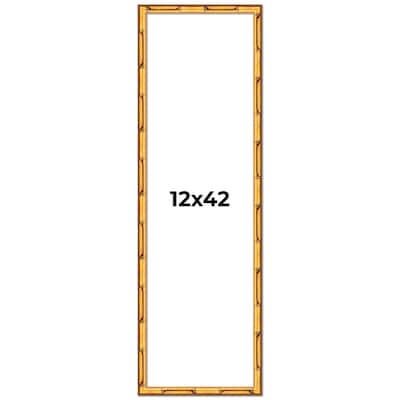 12x42 Frame Gold Bamboo Solid Wood Picture Frame | 1 Inch Moulding