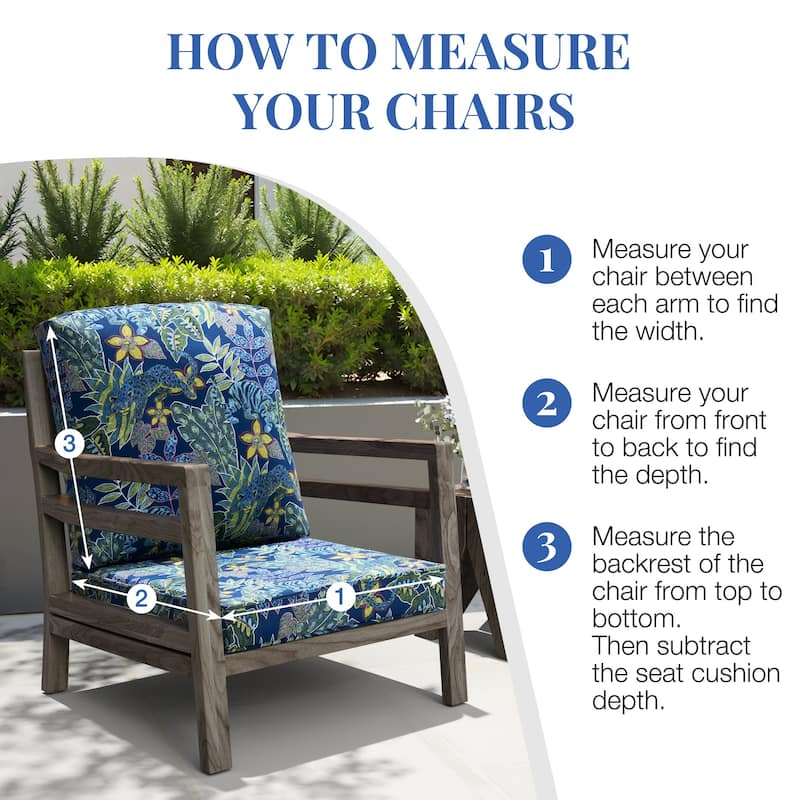 22 x 21 in Patio Premium fabric Outdoor Seat Cushions Set (Seat & Back)