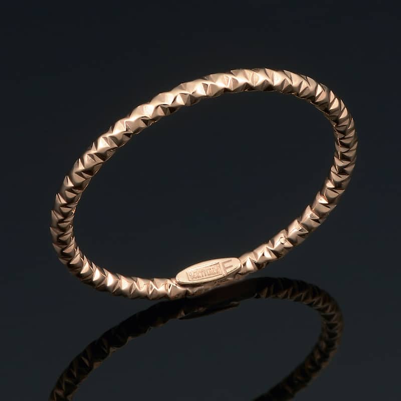 14k Yellow White or Rose Gold 1.5 millimeter Diamond-cut Stackable Ring - Rose - 6