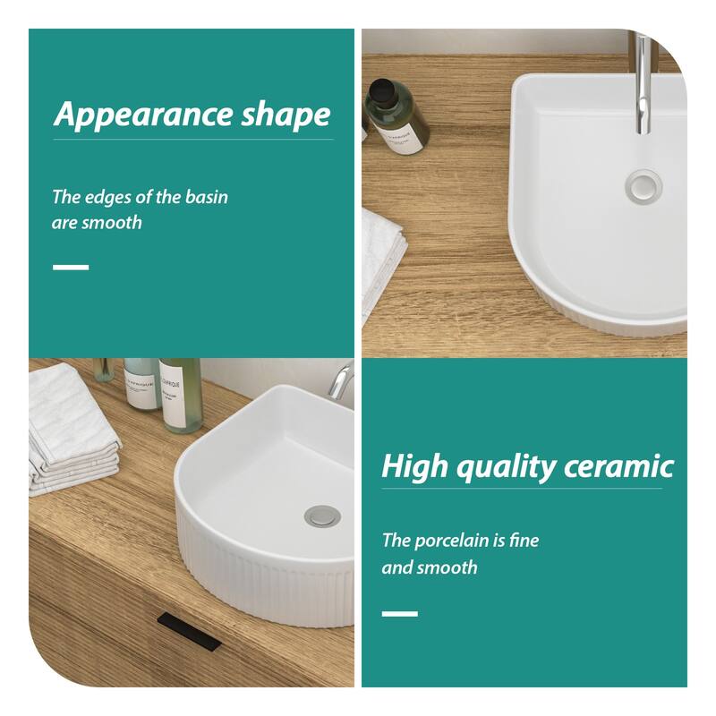 15.7"x13.7" Bathroom Ceramic Vanity Sink