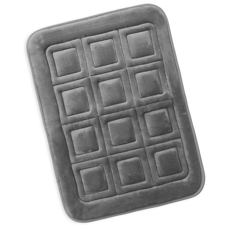 Clara Clark Ultra Soft Non Slip and Absorbent Bath Rug - Waffled Velvet Memory Foam Bath Mat