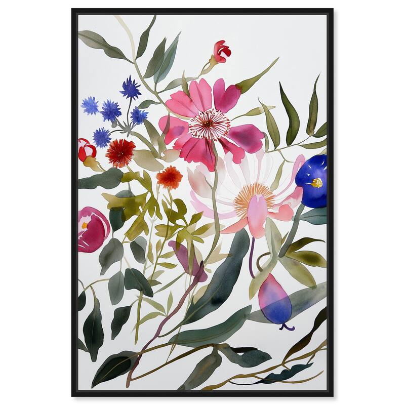 Watery Petals I Canvas by Art Remedy - 10" x 15" - Black