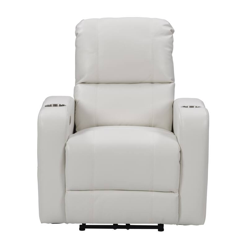 Ophelia PU Theater Power Recliner - White