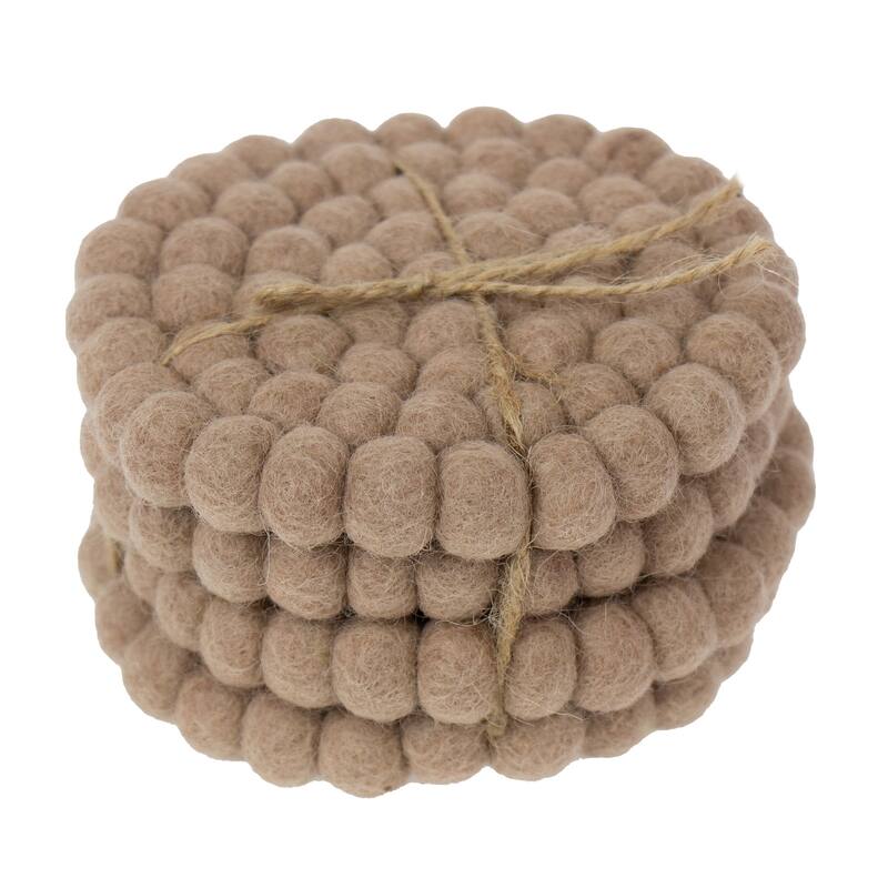 Handcrafted Felt Trivet & Coaster Set, Rose Quartz