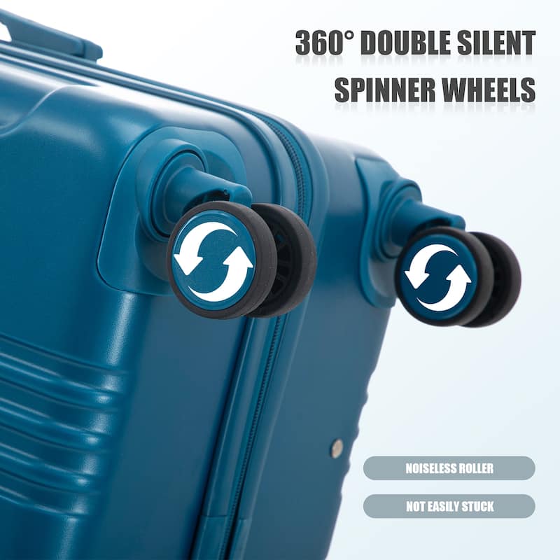 20"/24"/28" 3 pcs/set in ABS Spinner Wheel Luggage, Carry on Suitcase, Matching Color, TSA Combination Lock