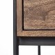 preview thumbnail 9 of 10, Glenn I Square Dark Brown Wood and Iron Black Frame Side Table