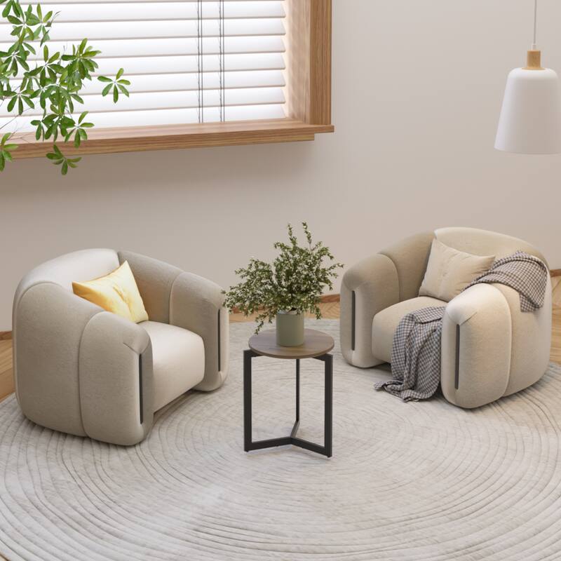 Modern Round Side Table Accent End Table Nightstand for Bedroom Living Room