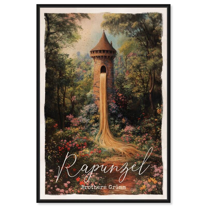 Rapunzel Classic Canvas by Art Remedy - Black - 24" x 36"