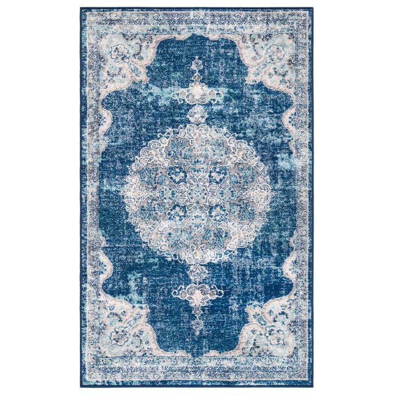 SAFAVIEH Brentwood Coralyne Traditional Oriental Rug - 3' x 5' - Navy/Ivory