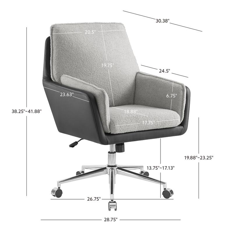 Linon Moffitt Swivel Chair Black Grey