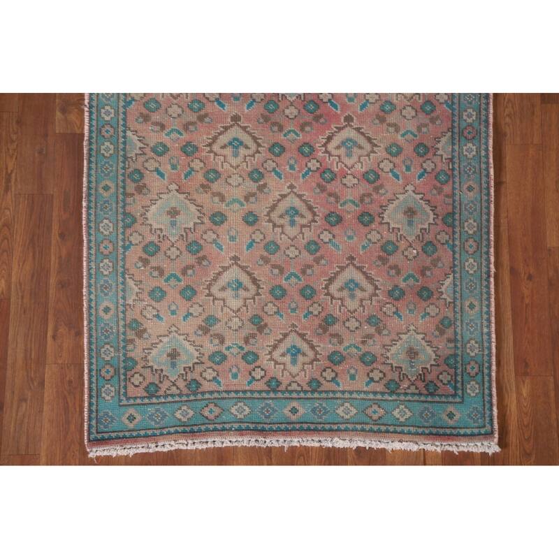 Hand Knotted Oriental 100% Wool Carpet Traditional All-Over Pink Tabriz Area Rug - 4' 7'' X 3' 1''